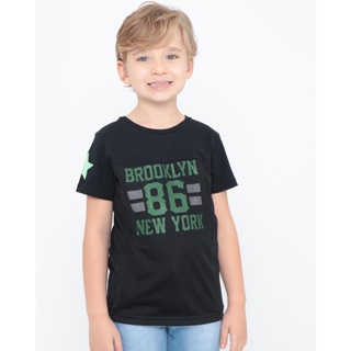 Camiseta Infantil Manga Curta Preta