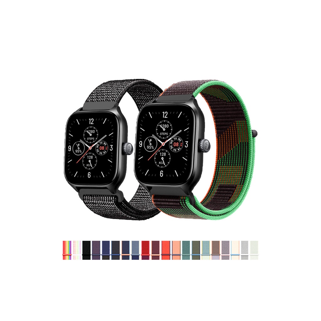 Pulseira Nylon 20mm para Relógio P67/P68/P70/P80/T80/T80s/P8/P9 Smartwatch Velcro