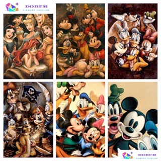 DOBUR | Pintura Diamante Conjunto De Pintura Com Diamante 5D Redondo Disney Mickey Mouse DIY Full Drill Kits Numéricos Home Mosaico Em Tela Decoração De Parede Artesanato