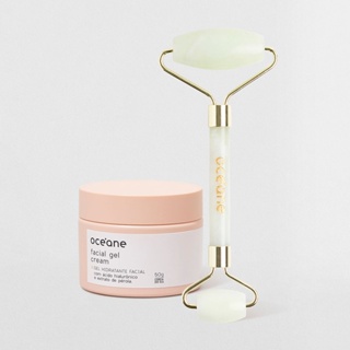 Kit Massageador Facial de Jade + Hidratante Facial (2 Produtos)