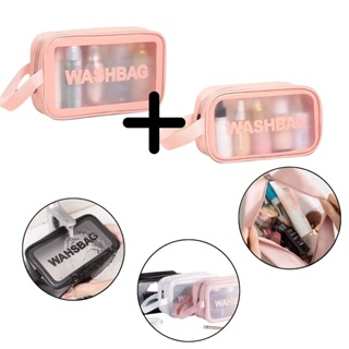 necessaires washbag para viagem faculdade pertences pessoais resistente a agua transparente varias cores ANJGG