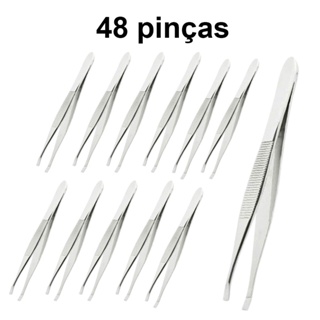 Kit 4 Cartela de 12 Pinças de Sobrancelha Tam. 8,5cm