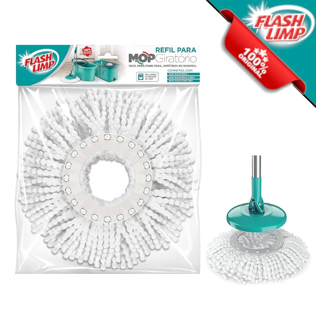 Refil Mop Giratório RMOP8210 - Flash Limp | Shopee Brasil