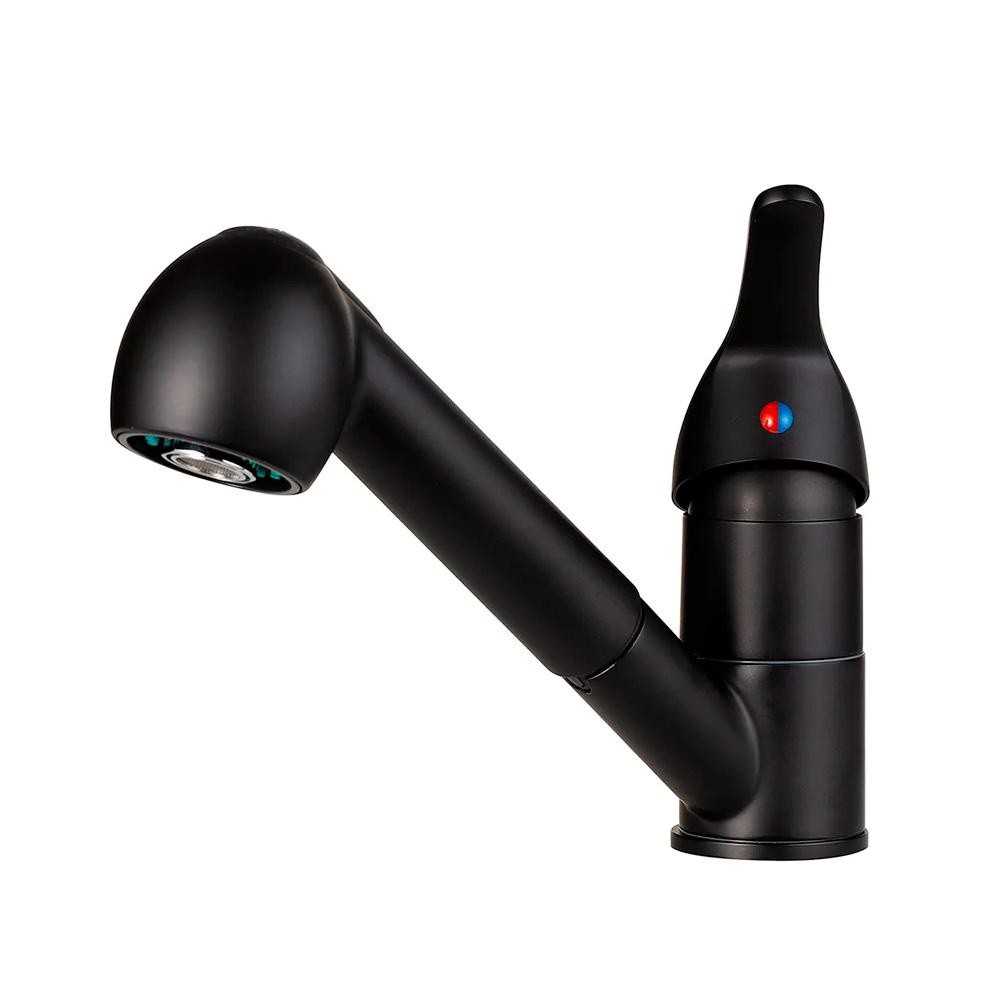 Torneira Para Cozinha Gourmet Misturador Monocomando Extensível Iguaçu Pingoo - Preto