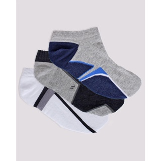 Kit C/3 Pares De Meia Masculina Cano Invisível Fitter Preto Branco Cinza