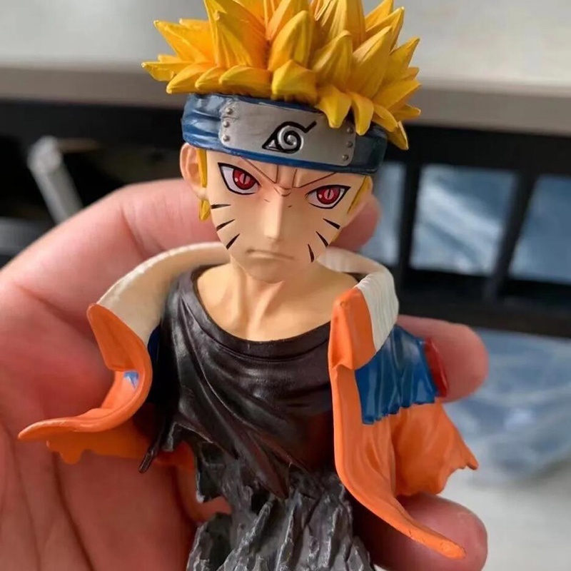 Anime Mini Naruto Uzumaki Infância Busto Estátua Ação Figura 10cm Modelo PVC Brinquedo De Férias