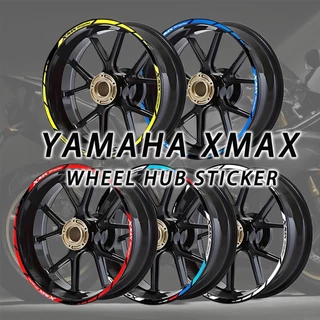 1set/16pcs Yamaha Xmax Série Dianteira 15 " Traseira 14 " Adesivos De Cubo De Roda Com Decorativos Reflexivos À Prova D'água Para Jantes