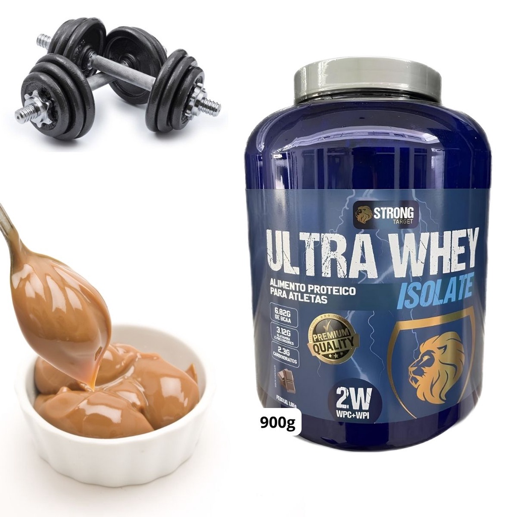 Whey Protein Concentrada Isolada Ultra Massa Muscular Doce Leite 2W Strong Target 900g