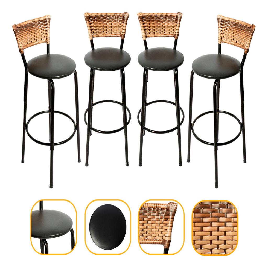 Kit 4 Banquetas Bancos Alta Cozinha, Bar, Balcão, Bistrô, Americano - Exclusivas