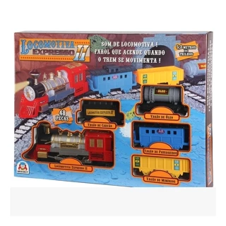 Locomotiva Trem Expresso Ii Com Sons Farol 8000 - Braskit