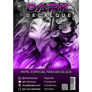 Papel Transfer Tattoo U-20 Decalque Tatuagem Roxo Hectográfico - 20 UNIDADES