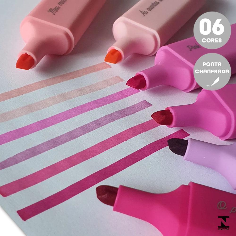 Marca Texto Pink Vibes 6 cores Leoarte | Shopee Brasil