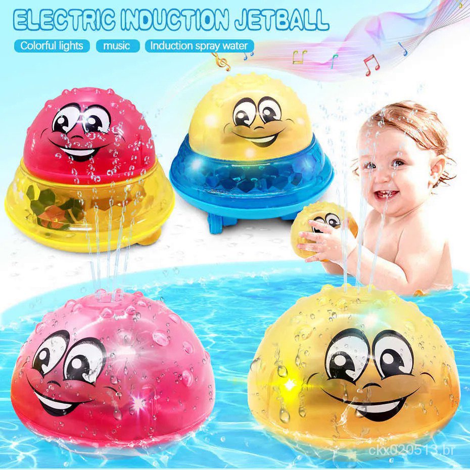 Engraçado infantil brinquedos de banho indução elétrica bebê bola sprinkler  com luz música crianças água jogar bola brinquedos de banho crianças  presentes - AliExpress