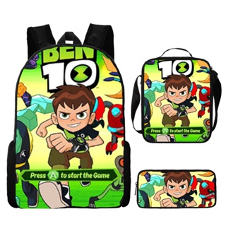 Ben 10 Cartoon Mochila Bolsa De Ombro Escola Estudante Book Bag Lunch Bag Lápis Caso