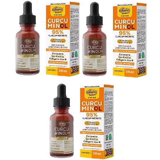 KIT C/3 Curcuminol 95 Curcumina+Colágeno Tipo2 30ml Unilife | Shopee Brasil