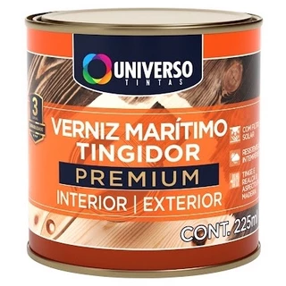 Verniz Para Madeira Marítimo Tingidor Premium 1/16 225ml Interior/Exterior - Universo (Escolha a Cor)