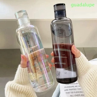 GUADALUPE Garrafa De Água Grau Alimentício PP Tampa De Grande Capacidade Para Viagem Suco Escolar Xícara De Chá De Leite Com Marcador De Tempo Bebida