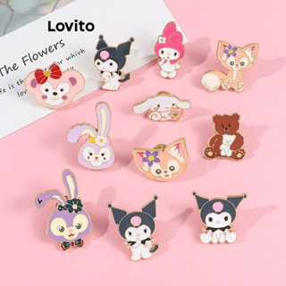 Lovito Bonito Desenho Animado Hello Kitty Sanrio Kurome Linna Bell Broches Para Mulheres LFA10279