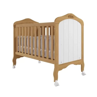Berço Mini Cama 100% MDF Harmonia Permobili Nature/Branco