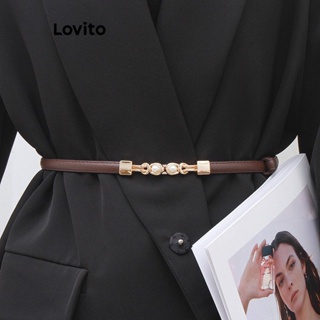 Lovito Cinto Elegante De Pérolas Lisas Para Mulheres LFA11118