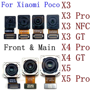 Câmera frontal traseira para Xiaomi Mi Poco X3 NFC X4 GT X5 Pro Backside Selfie View Módulo da câmera traseira Reparação Original Peça sobresselente