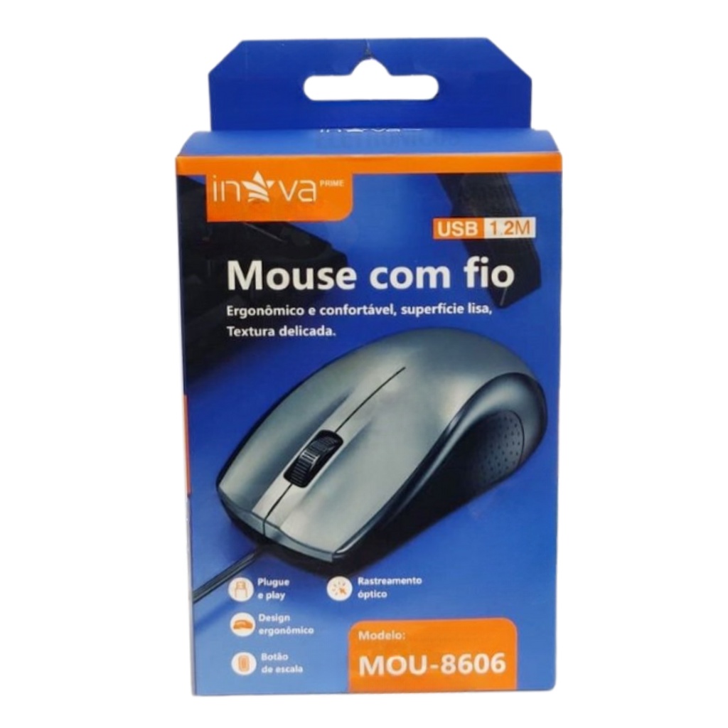 Mouse Óptico Com Fio 1.2m - Inova Prime