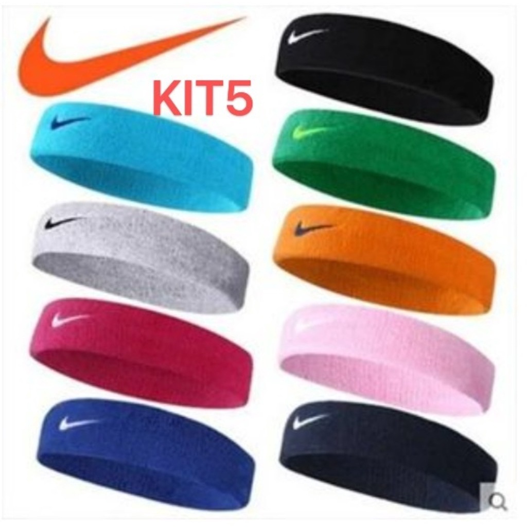 Kit com 5 Faixas variadas Testeira proteção esportiva contra suor