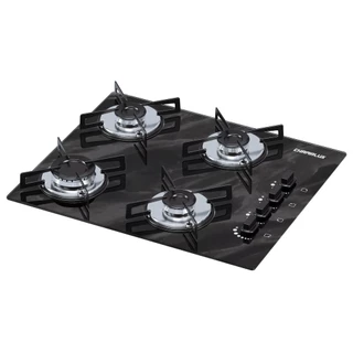 Fogão Cooktop Chamalux 4 Bocas Marmorizado Preto 127v/220v