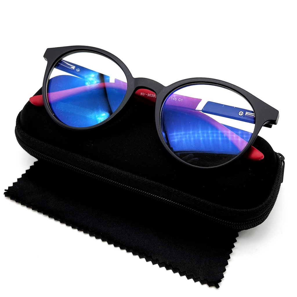 Armação Óculos Redondo Sem Grau Tr90 Lente Blue Ray Descanso