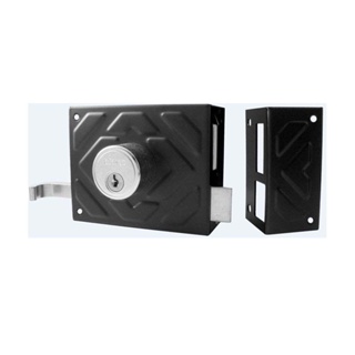 Fechadura para portão zamac 100mm preta Aliança