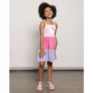 Vestido Infantil Três Marias Alcinha Estampa Da Hello Kitty Rosa