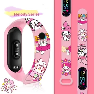 Sanrio Melody Relógio Eletrônico Para Meninas Anime Impressão De Imagem De Pulseira Fofa Presente De Estudante