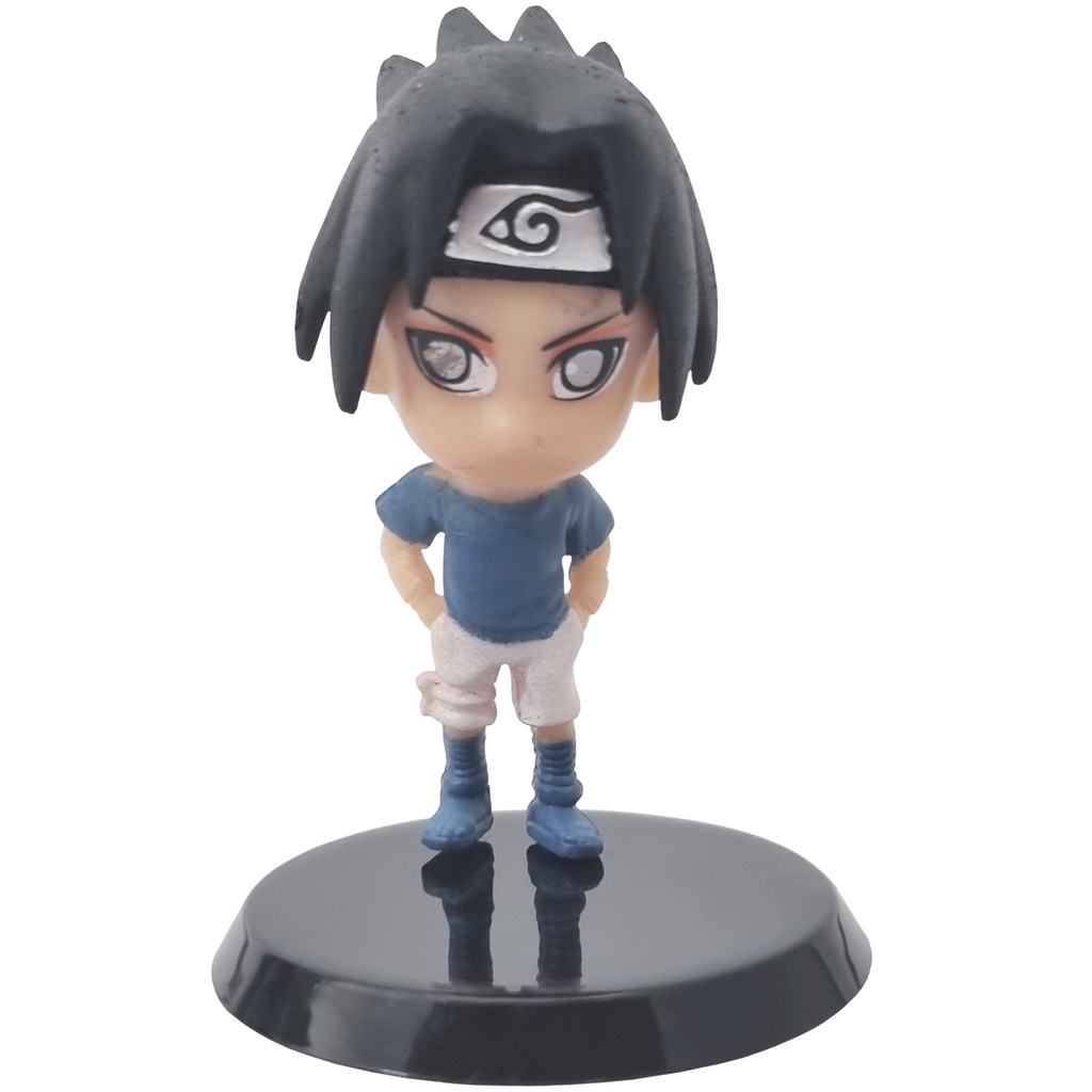 Boneco Miniatura Com Base Coleção Naruto Brinquedo Criança Pvc Sasuke Uchiha  I