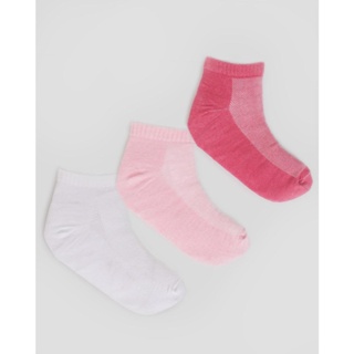 Kit Meia Feminina Cano Curto 3 Pares Fitter Branca Rosa e Rosa Escuro