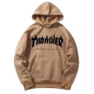 Moletom Thrasher Modelo Canguru com Capuz e Bolso Unissex