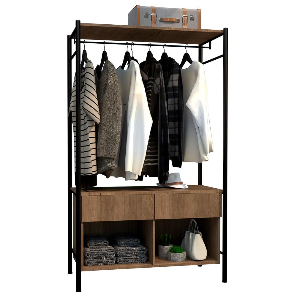 Estantes Modulada para Closet Aberto 385x220 Cm Estilo Industrial