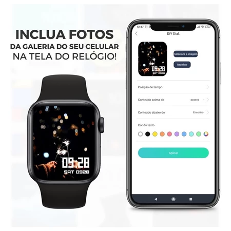 Smartwatch w29 pro serie 9 ilha dinamica nfc bussola armazena arquivo foto musica