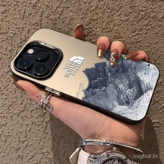 Capas rígidas de prata colorida da montanha ao norte para iPhone 15promax 15 14 13 12 11 pro max 14promax 13promax 15plus 14plus x xrxs max