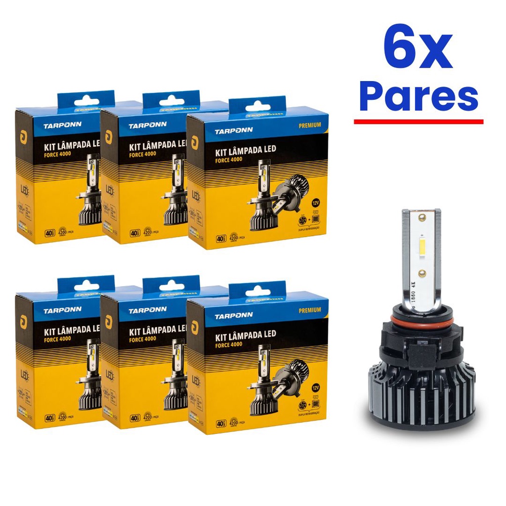 Kit 12 Lâmpadas Led Force H16 Premium 4000k | Shopee Brasil