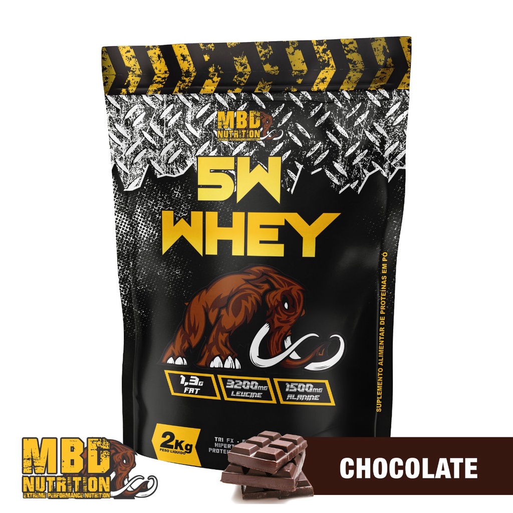 5W Whey Protein 2kg Sachê Isolado e Concentrado Suplemento