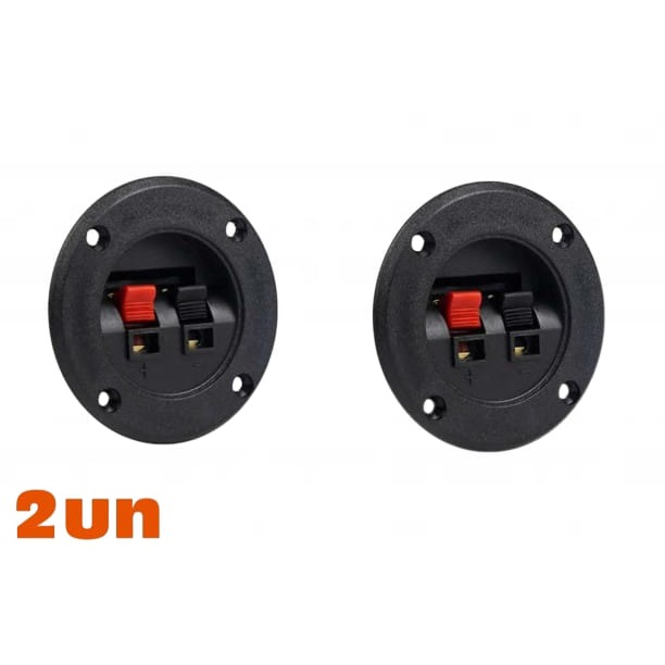 Kit 2 terminal borne redondo 75mm profissional p caixa d som