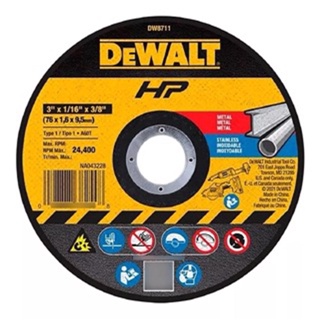 Disco De Corte Abrasivo Metal 3pol 3 Peças Dw8711p3 Dewalt