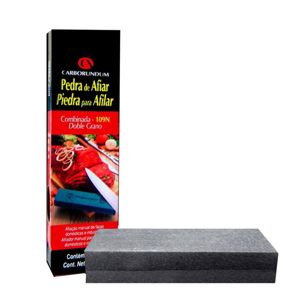 Pedra de Afiar Reta Carborundum 15cm - Dupla Face 109N para Afiliação Precisa