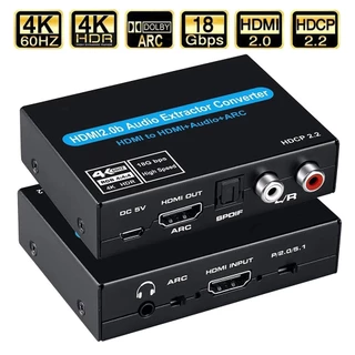 Interruptor De Áudio HDMI 4K Extrator De 2 Em 1 Com R/L + Toslink SPDIF + COAXIAL Saída ARC Adaptador 2x1