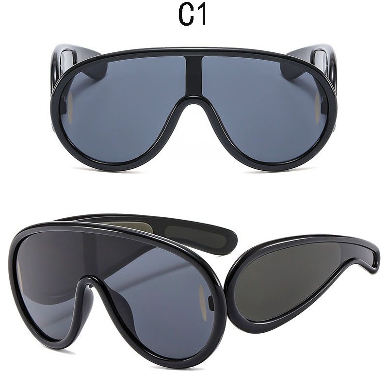 Personalidade Oversized Óculos De Sol Hip-Hop Y2K Sports Personalidade Oversized Óculos De Sol Hip-Hop Y2K Sports