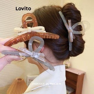 Lovito Grampos De Cabelo Franceses Suaves E Fofos Com Laço Liso E Coração Feminino Para Mulheres LFA11519