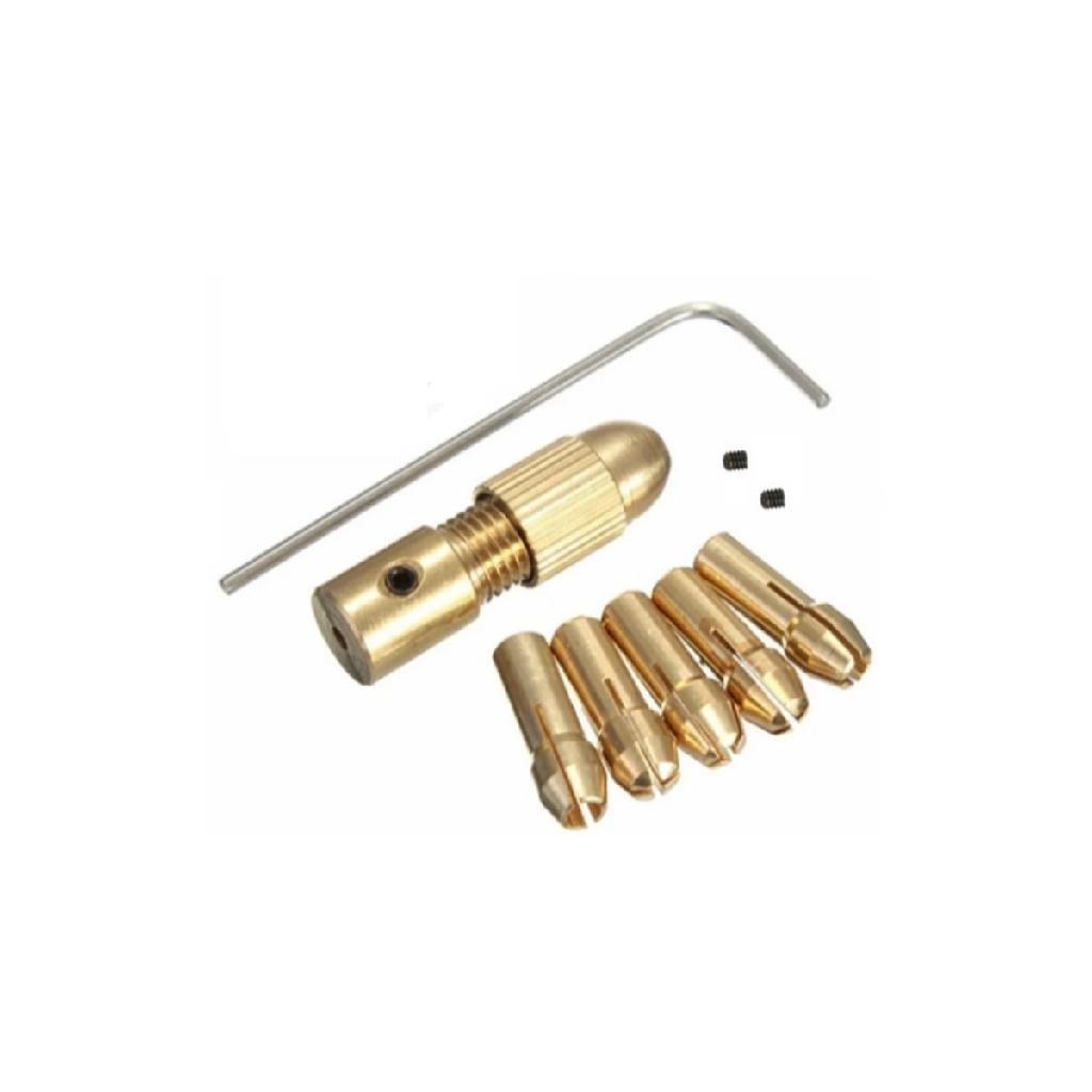 Kit com 7 peças Mini Mandril Acoplamento para Motor DIY