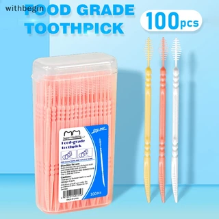 Com 200pcs/Box Fio Dental De Cabeça Dupla Escova Interdental Palito Pick WI