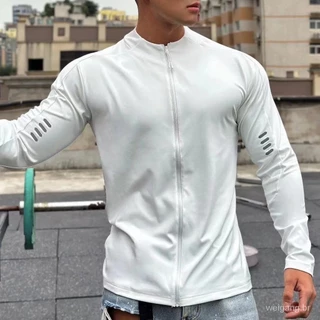 Casual Thin Coat Long-Sleeved Sweater Fashion Brand Running Workout Quick-Drying Men's Sport T-shirt Zipper Gjji