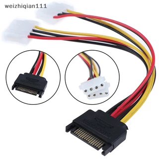 Ღwwqღ 15Pin SATA Macho Para Cabo Duplo De 4 Pinos molex Fêmea ide hdd power harddrive { wzq }